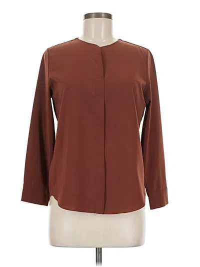 Pre-owned Assorted Brands Long Sleeve Blouse In Brown