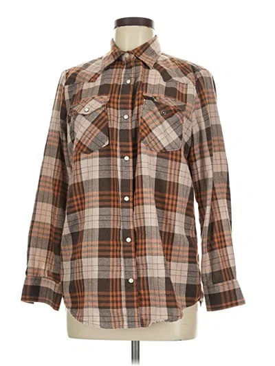 Pre-owned Assorted Brands Long Sleeve Blouse In Brown