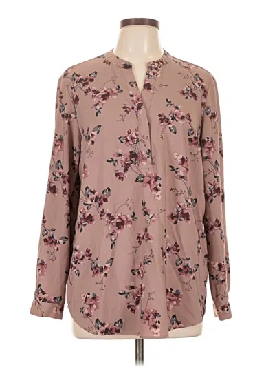 Pre-owned Assorted Brands Long Sleeve Blouse In Brown