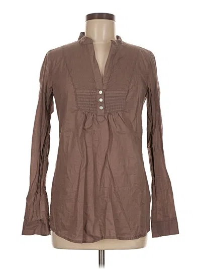 Pre-owned Assorted Brands Long Sleeve Blouse In Brown