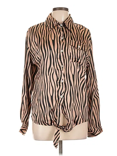 Pre-owned Assorted Brands Long Sleeve Blouse In Brown