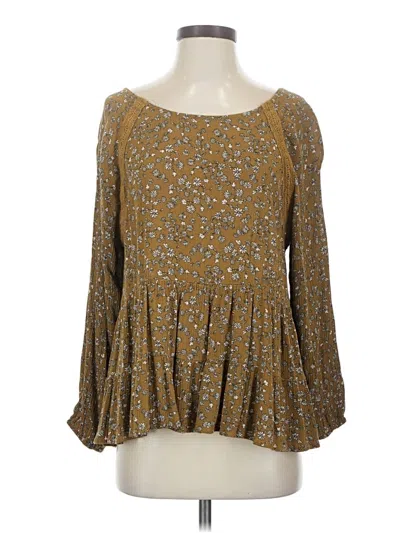 Pre-owned Assorted Brands Long Sleeve Blouse In Brown