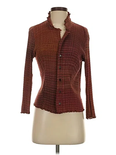 Pre-owned Assorted Brands Long Sleeve Blouse In Brown