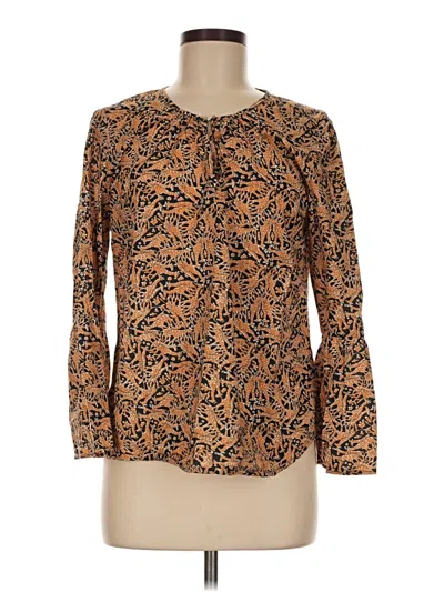 Pre-owned Assorted Brands Long Sleeve Blouse In Brown