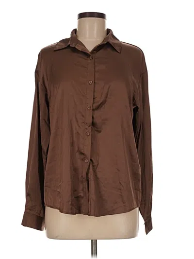Pre-owned Assorted Brands Long Sleeve Blouse In Brown