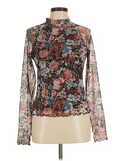 Pre-owned Assorted Brands Long Sleeve Blouse In Brown