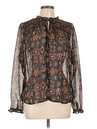 Assorted Brands Long Sleeve Blouse In Brown