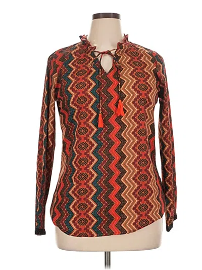 Assorted Brands Long Sleeve Blouse In Brown