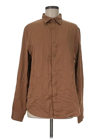 Pre-owned Assorted Brands Long Sleeve Blouse In Brown