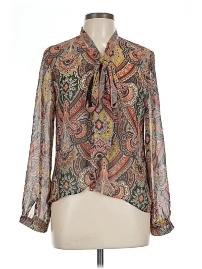 Pre-owned Assorted Brands Long Sleeve Blouse In Brown