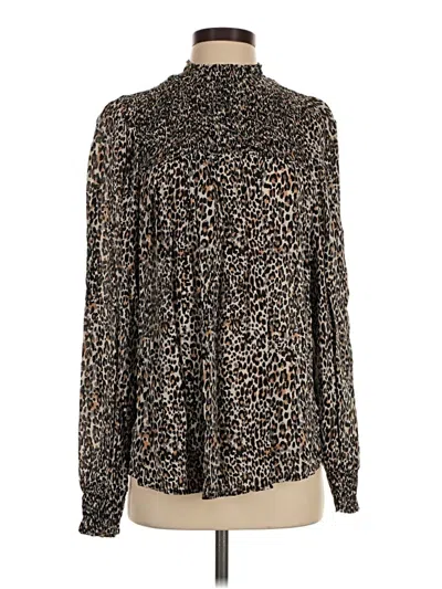 Pre-owned Assorted Brands Long Sleeve Blouse In Brown