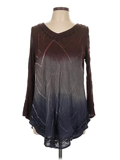 Pre-owned Assorted Brands Long Sleeve Blouse In Brown