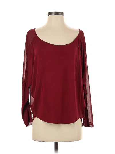 Pre-owned Assorted Brands Long Sleeve Blouse In Burgundy