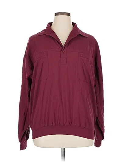 Pre-owned Assorted Brands Long Sleeve Blouse In Burgundy