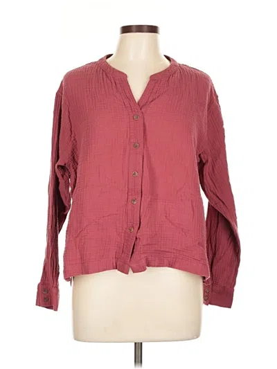 Pre-owned Assorted Brands Long Sleeve Blouse In Burgundy