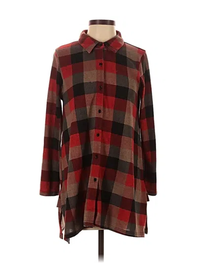 Pre-owned Assorted Brands Long Sleeve Blouse In Burgundy