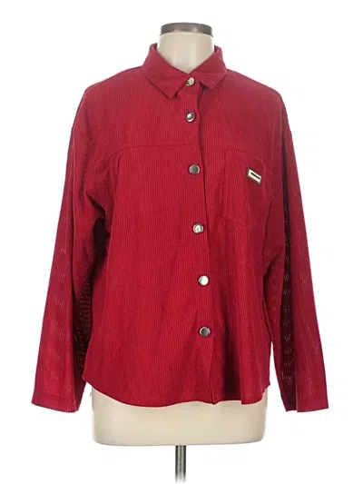Pre-owned Assorted Brands Long Sleeve Blouse In Burgundy