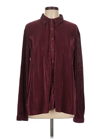 Pre-owned Assorted Brands Long Sleeve Blouse In Burgundy