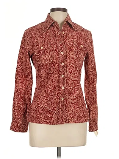 Pre-owned Assorted Brands Long Sleeve Blouse In Burgundy