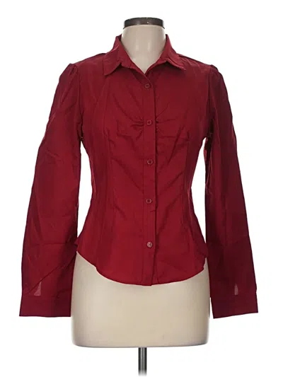 Pre-owned Assorted Brands Long Sleeve Blouse In Burgundy