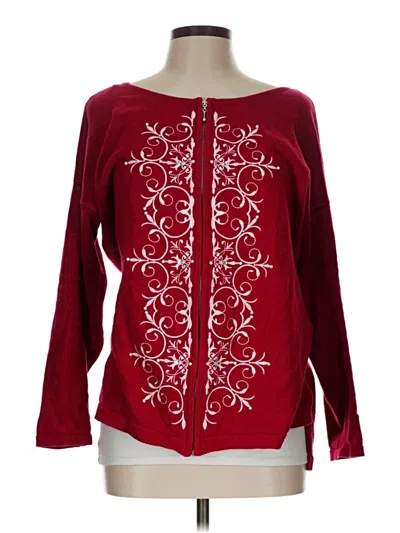 Pre-owned Assorted Brands Long Sleeve Blouse In Burgundy