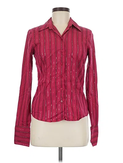 Pre-owned Assorted Brands Long Sleeve Blouse In Burgundy