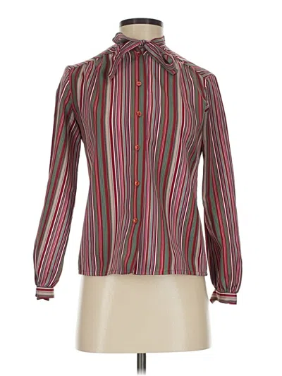 Pre-owned Assorted Brands Long Sleeve Blouse In Burgundy