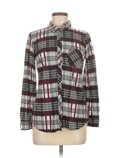 Pre-owned Assorted Brands Long Sleeve Blouse In Burgundy