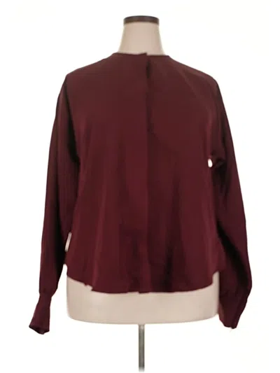 Pre-owned Assorted Brands Long Sleeve Blouse In Burgundy