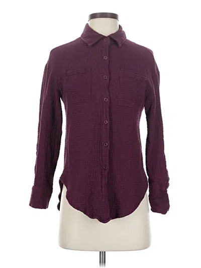 Pre-owned Assorted Brands Long Sleeve Blouse In Burgundy