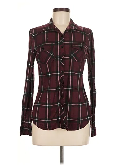 Pre-owned Assorted Brands Long Sleeve Blouse In Burgundy
