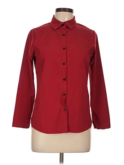 Pre-owned Assorted Brands Long Sleeve Blouse In Burgundy