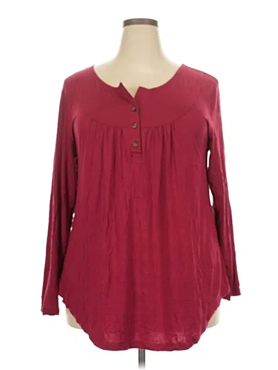 Pre-owned Assorted Brands Long Sleeve Blouse In Burgundy