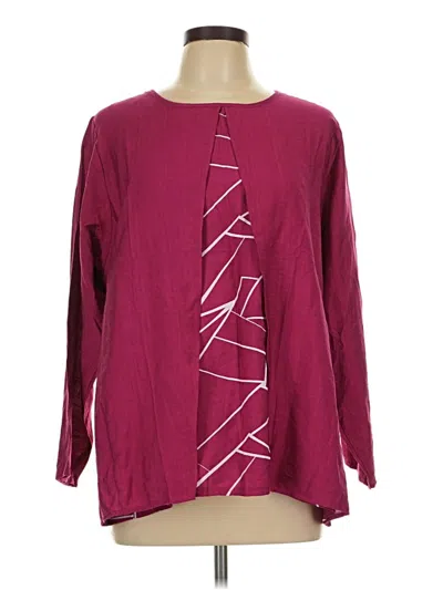 Pre-owned Assorted Brands Long Sleeve Blouse In Burgundy