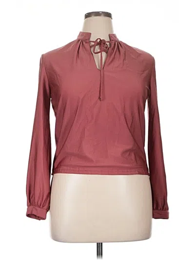 Pre-owned Assorted Brands Long Sleeve Blouse In Burgundy