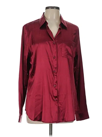 Pre-owned Assorted Brands Long Sleeve Blouse In Burgundy