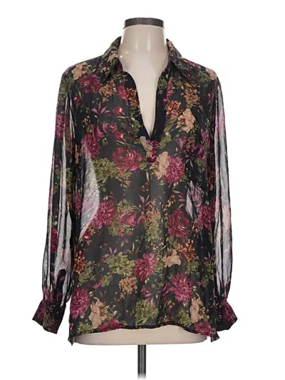 Pre-owned Assorted Brands Long Sleeve Blouse In Burgundy