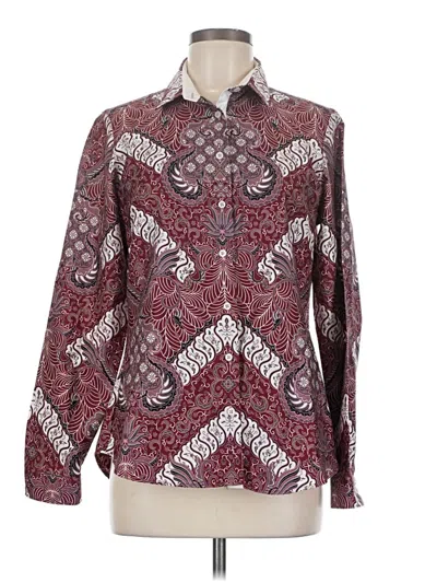 Pre-owned Assorted Brands Long Sleeve Blouse In Burgundy