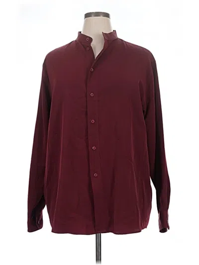 Pre-owned Assorted Brands Long Sleeve Blouse In Burgundy