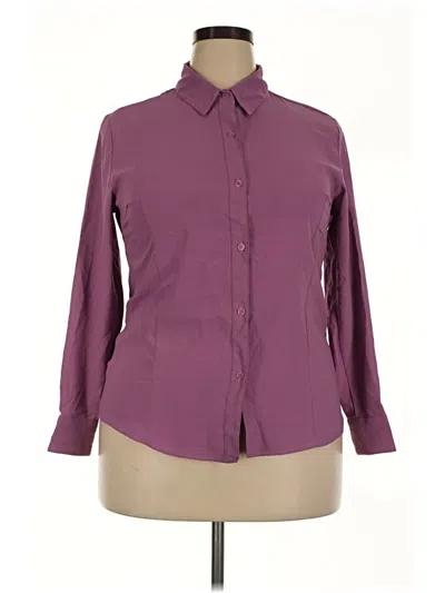 Pre-owned Assorted Brands Long Sleeve Blouse In Burgundy