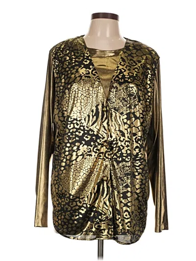 Pre-owned Assorted Brands Long Sleeve Blouse In Gold