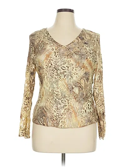 Pre-owned Assorted Brands Long Sleeve Blouse In Gold
