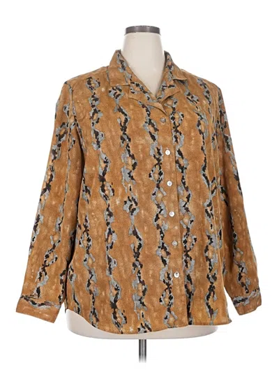 Pre-owned Assorted Brands Long Sleeve Blouse In Gold
