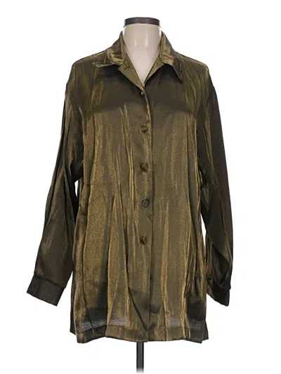 Pre-owned Assorted Brands Long Sleeve Blouse In Gold