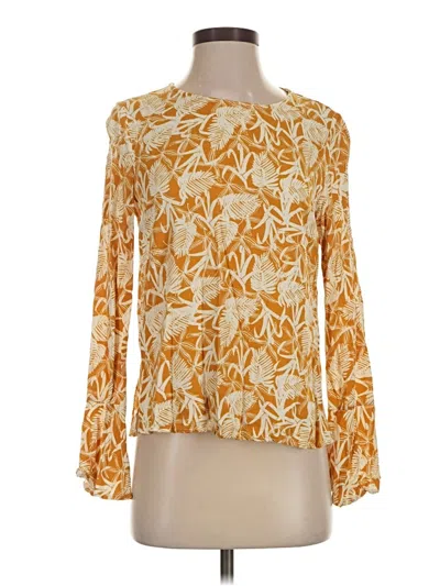 Pre-owned Assorted Brands Long Sleeve Blouse In Gold