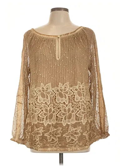 Assorted Brands Long Sleeve Blouse In Gold