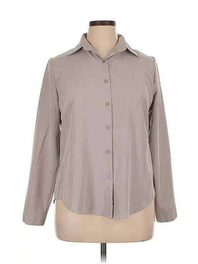 Pre-owned Assorted Brands Long Sleeve Blouse In Gray
