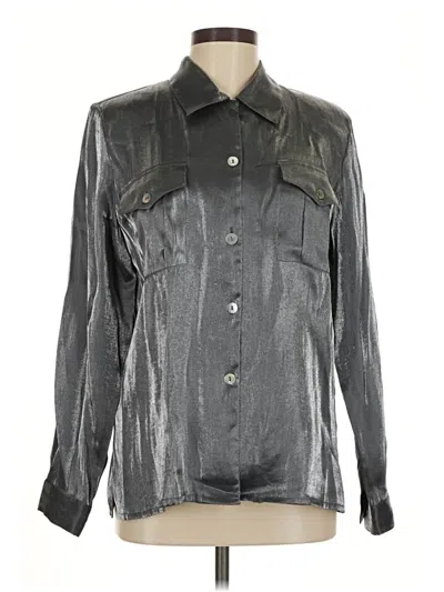 Pre-owned Assorted Brands Long Sleeve Blouse In Gray