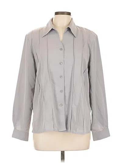 Pre-owned Assorted Brands Long Sleeve Blouse In Gray