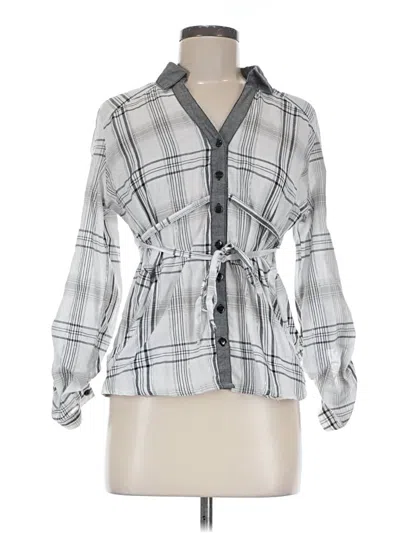 Pre-owned Assorted Brands Long Sleeve Blouse In Gray